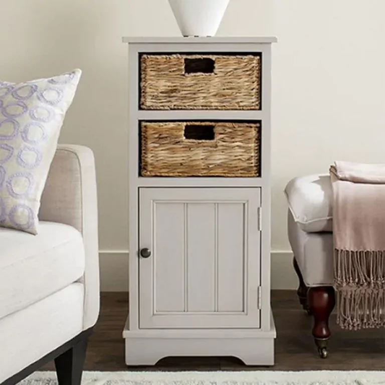 Cabinet With Wicker Drawers