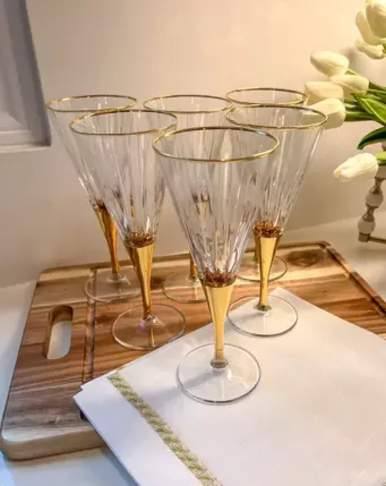 Gold Stemmed Wine Glasses