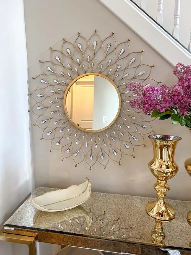 Golden Jeweled Sunburst MIrror