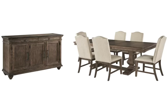 Johnelle Dining Table & 6 Chairs with Storage Set