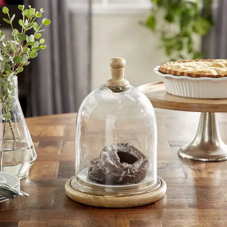 Simple Wood Base Glass Display Cloche