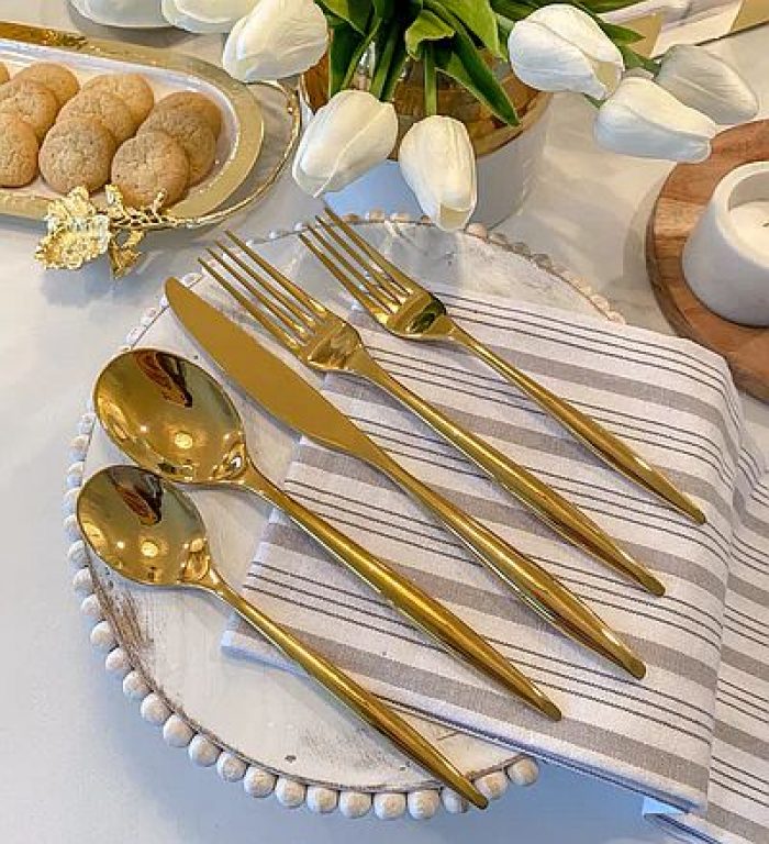 Shiny Gold Flatware Set