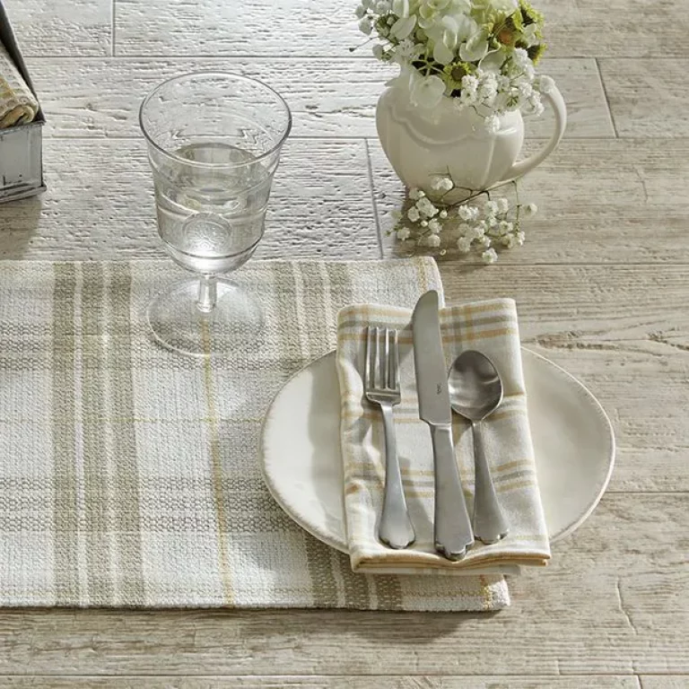 Simply Neutral Farmhouse Plaid Napkins