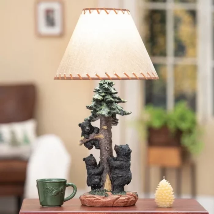 Black Bear Family Table Lamp