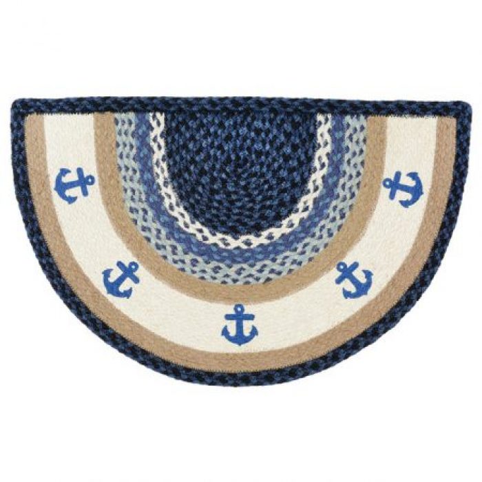 Blue Anchors Braided Slice Rug