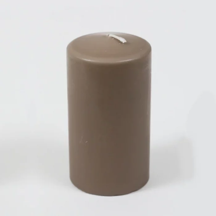 Brown Wax Pillar Candle