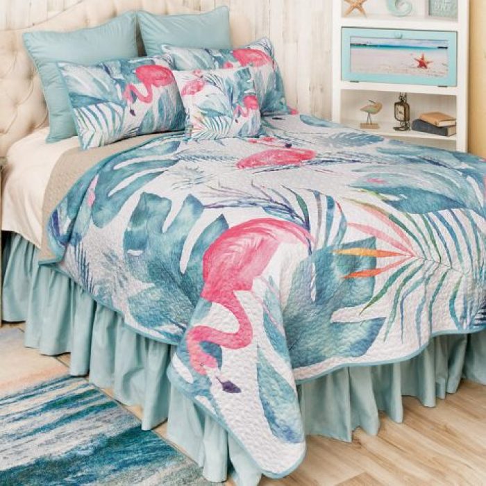 Flamingo Palms Quilt Bedding