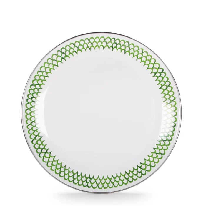 Green Scallop Dinner Plates - Set of 4