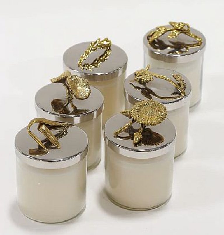 Silver and Gold Detailed Lid Candle - Vanilla - 6 Styles