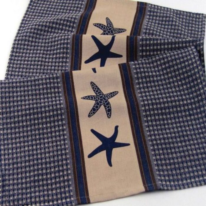 Starfish Plaid Kitchen Towels