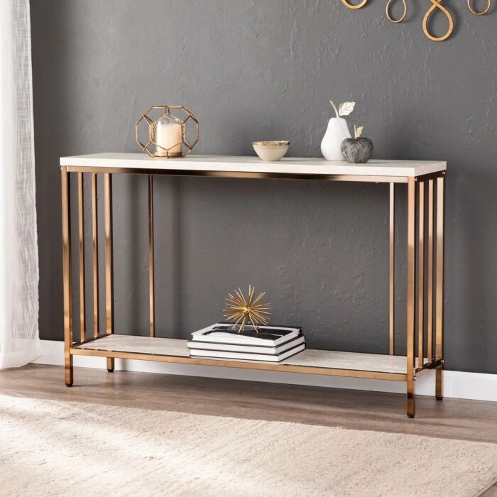 Faux Stone Console Table - Silver Orchid Ham