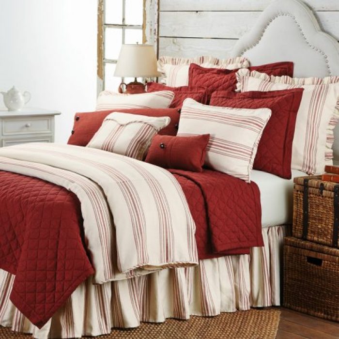 Prescott Red 3 Piece Duvet Set