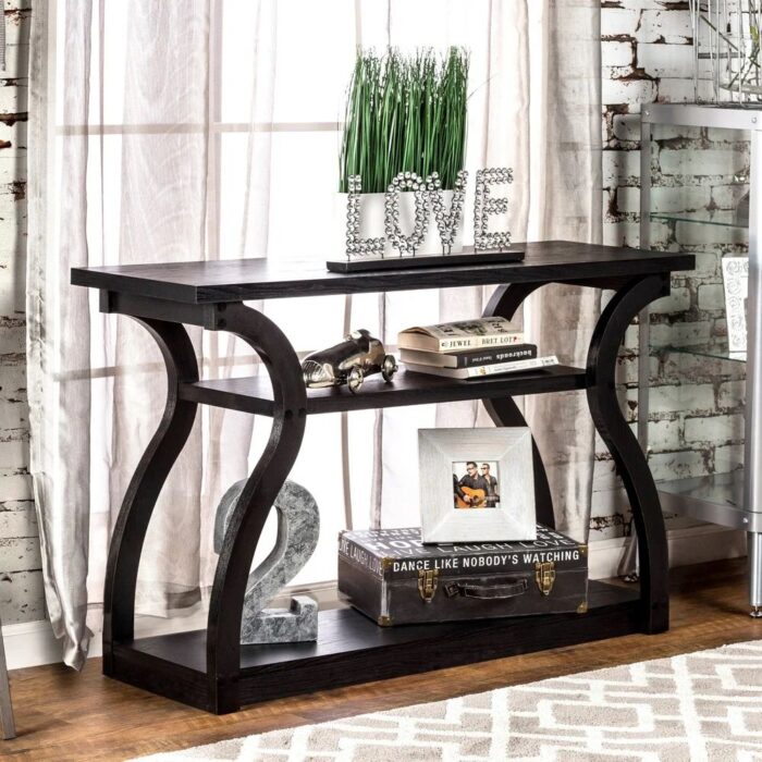 Sara Farmhouse Black Console Table