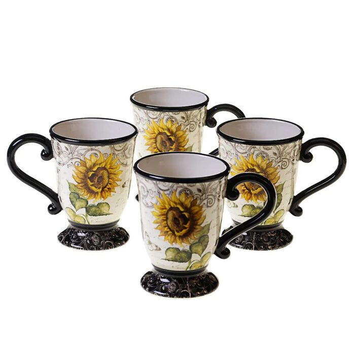 French Sunflowers 16-ounce Mugs