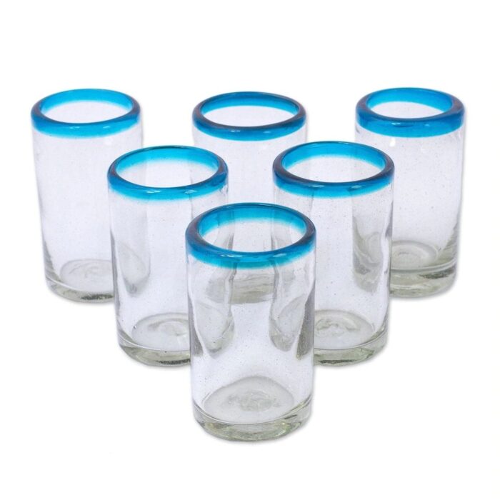 Recycled GlasRecycled Juice Glasses Sky Blue