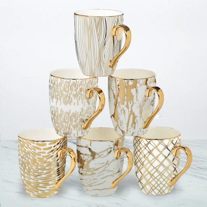 Matrix Gold Plated Mugs Set of 6