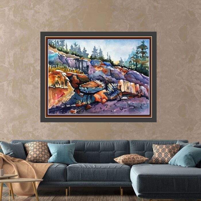 Rocky Mountain Train Wreck - ORIGINAL Watercolor Painting