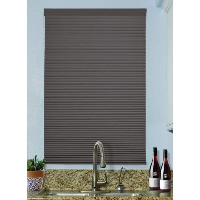 BlindsAvenue Anthracite Cordless Top-Down/Bottom-Up Blackout Fabric Cellular Shade 9/16 in. Single Cell 35 in. W x 72 in. L, Grey