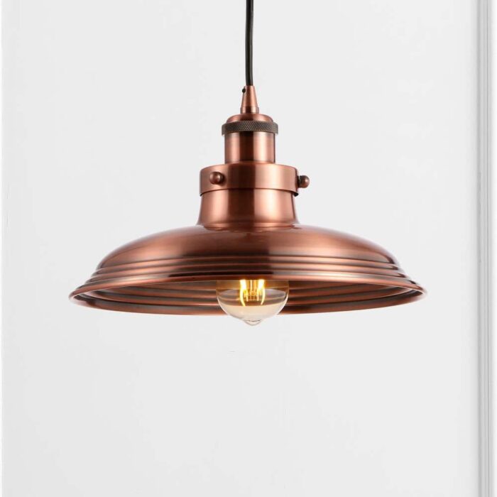 JONATHAN Y Bedford 11 in. Copper Adjustable Iron Industrial Rustic LED Kitchen Pendant