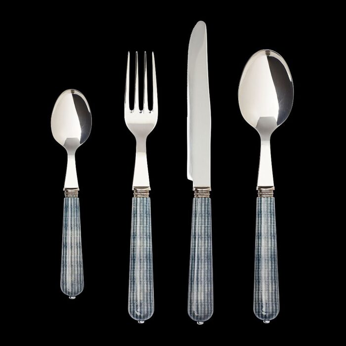 16-Piece Flatware Set - Harlequin Blue