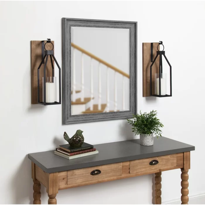 Oakly Wood and Metal Wall Sconce Candle Holder