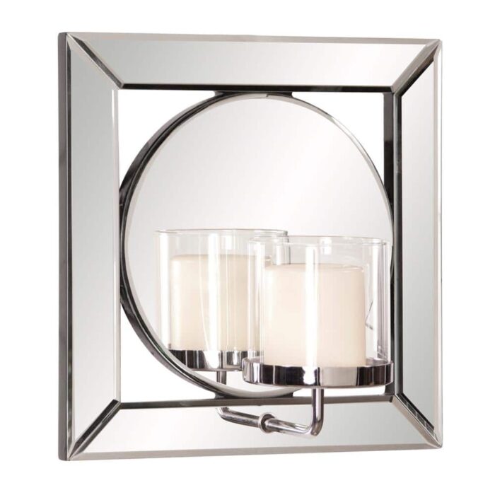 Marley Forrest Lula Square Mirror with Candle Holder, Mirrored