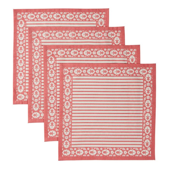 Petite Stripe Placemat Watermelon Set of 4