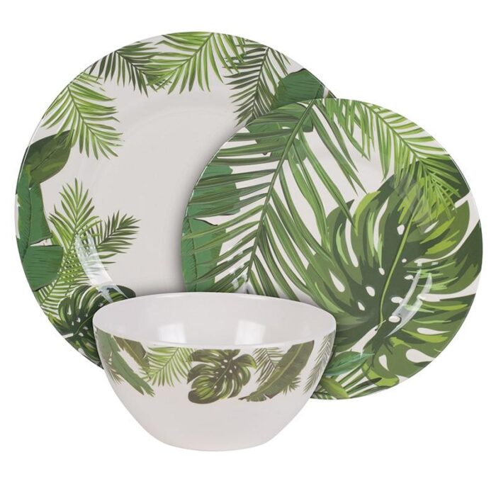 Tropical Fun Melamine 12 Piece Dinnerware Set - Coastal Dinnerware