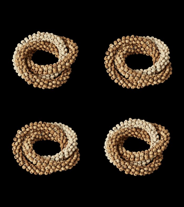Laucala Wooden Beaded Napkin Rings