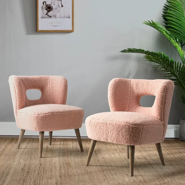 Modern Lambskin Accent Chairs