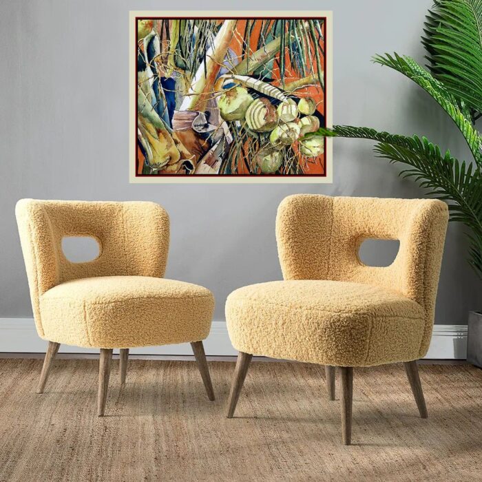 Modern Lambskin Accent Chairs - Set of 2