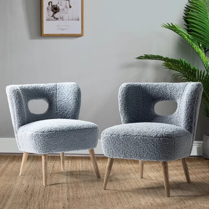 Modern Lambskin Accent Chairs