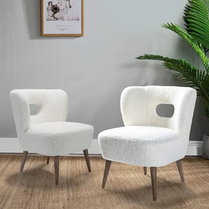Modern Lambskin Accent Chairs