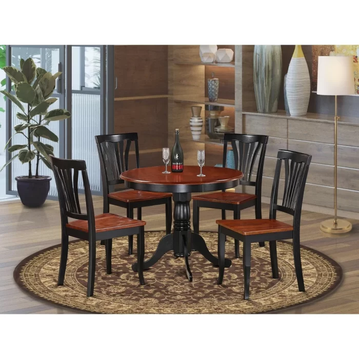 Round Dining Table- Kitchen Wooden Chairs