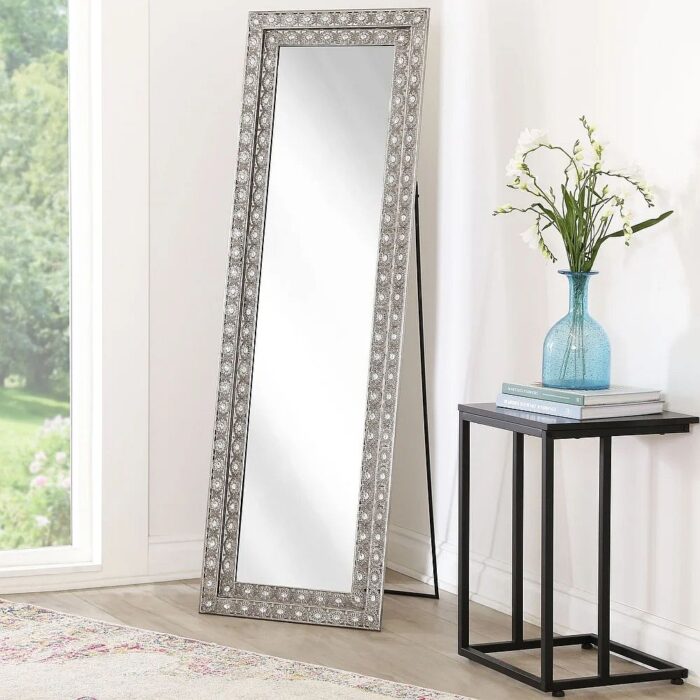 Bohemian Silvertone Floor Mirror