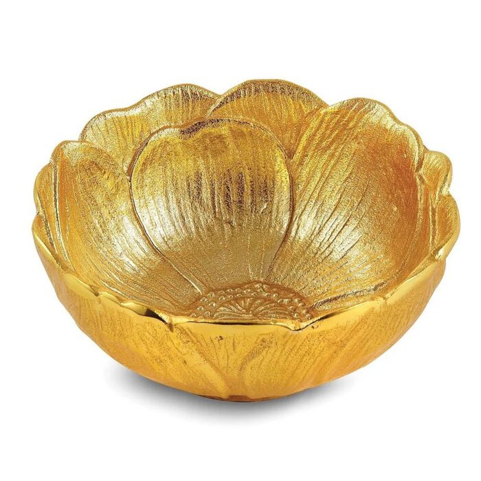 Gold-Tone Aluminum Lotus Bowl