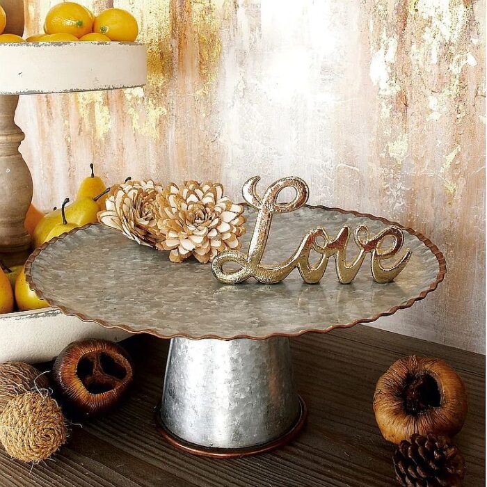 Grey Iron Farmhouse Cake Stand Set