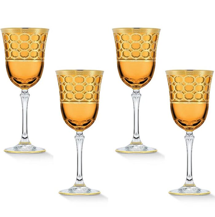 Lorren Amber Wine Glass Set