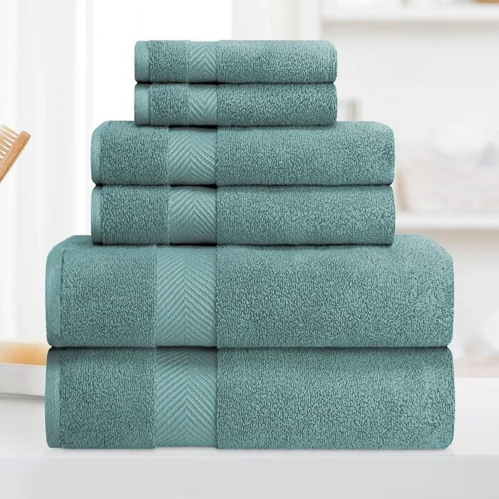Zero Twist Cotton Towel Set - 6 Pce