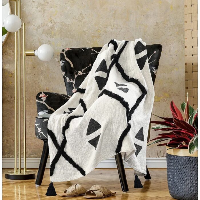 Modern Boho Tufted Cotton Throw Blanket