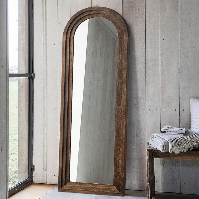 Vintage Wood Farmhouse Floor Mirror