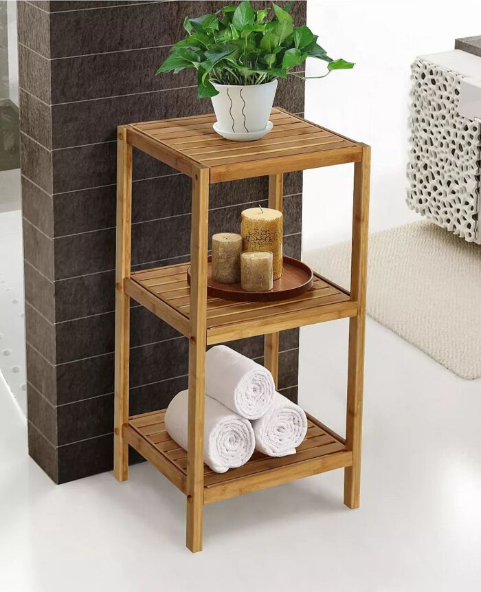 Bamboo Organic Spa 3 Shelf Tower