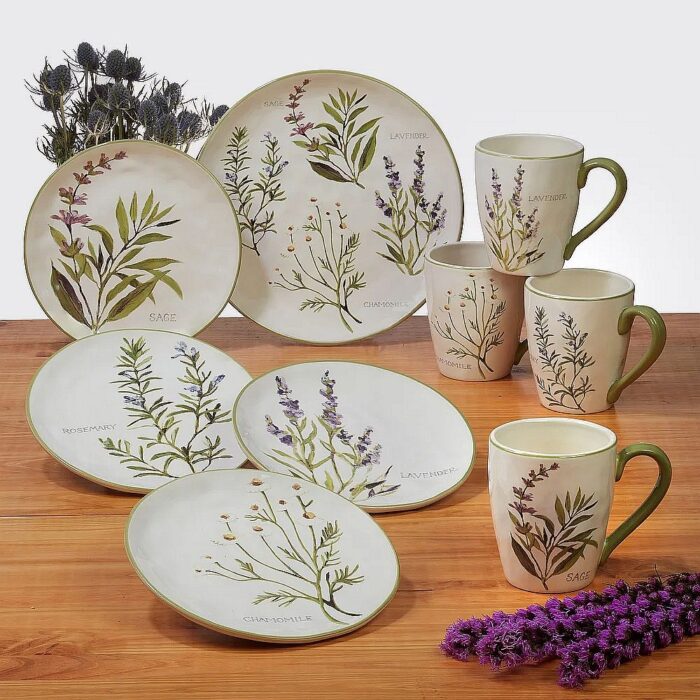 Certified International Fresh Herbs Dinnerware Plates