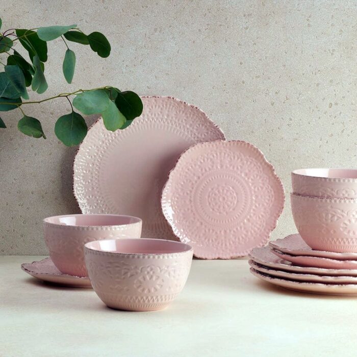 Chateau Pink 12 Piece Dinnerware Set