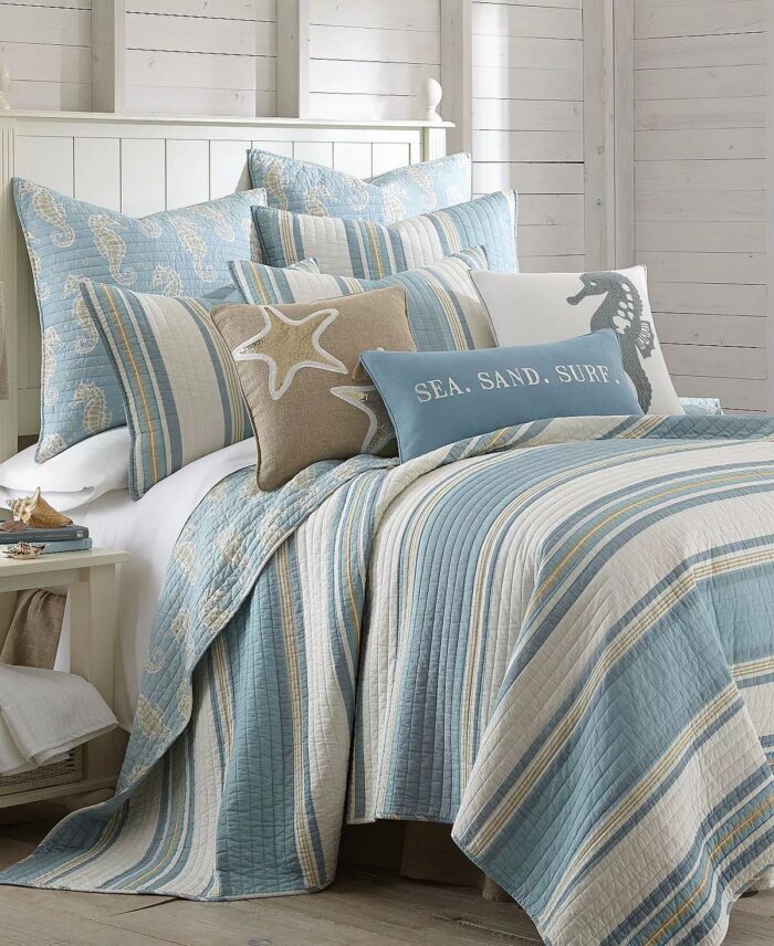 Maui Stripe Reversible Quilt Set