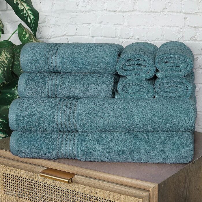Egyptian Cotton 8-Piece Towel Set - Sapphire