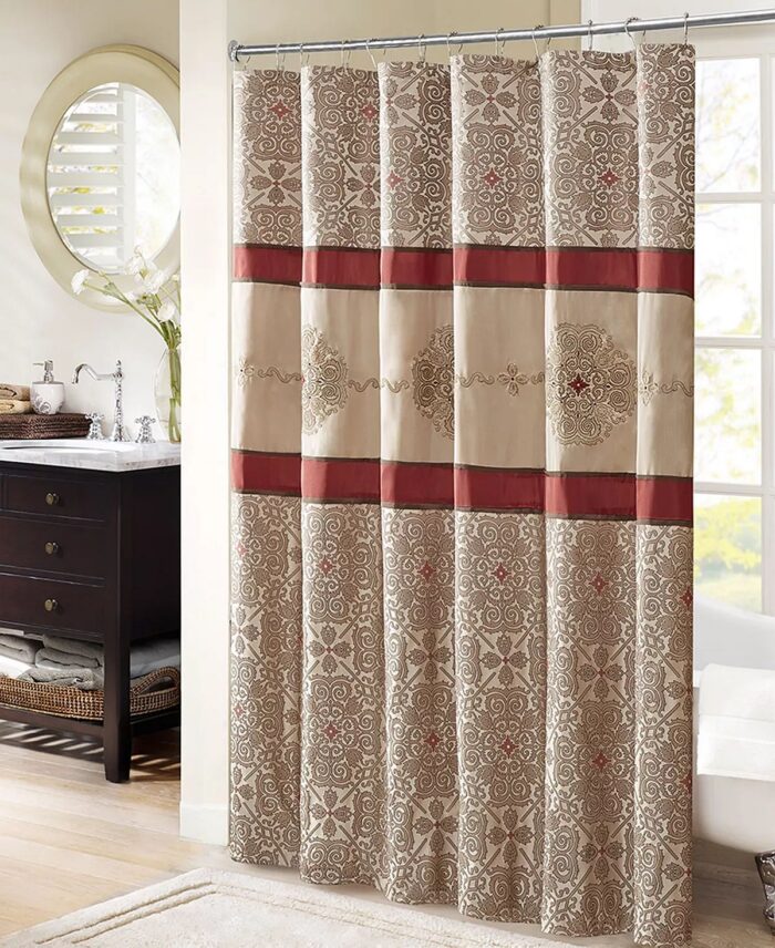 Donovan Embroidered Shower Curtain