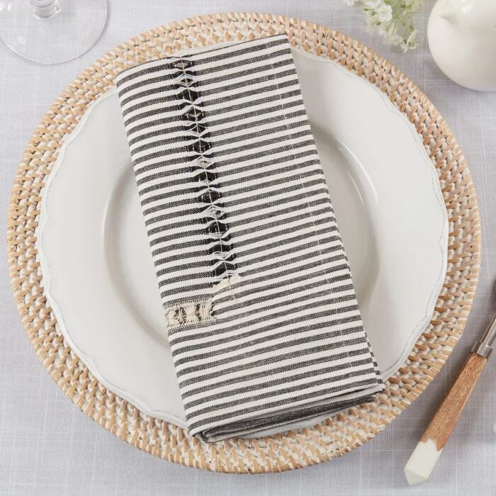 Stripe Hemstitch Design Table Napkins