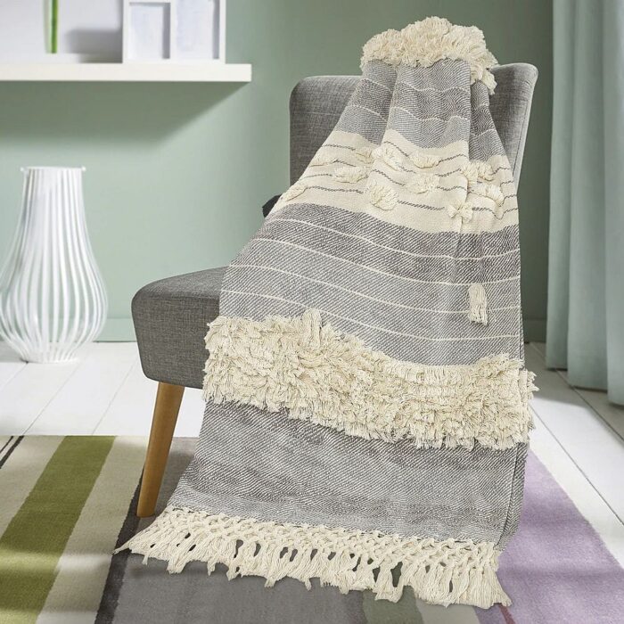 Eclectic Overtufted Throw Blanket