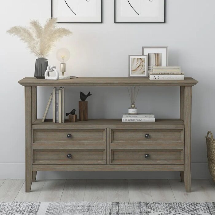 SOLID WOOD Transitional Console Sofa Table